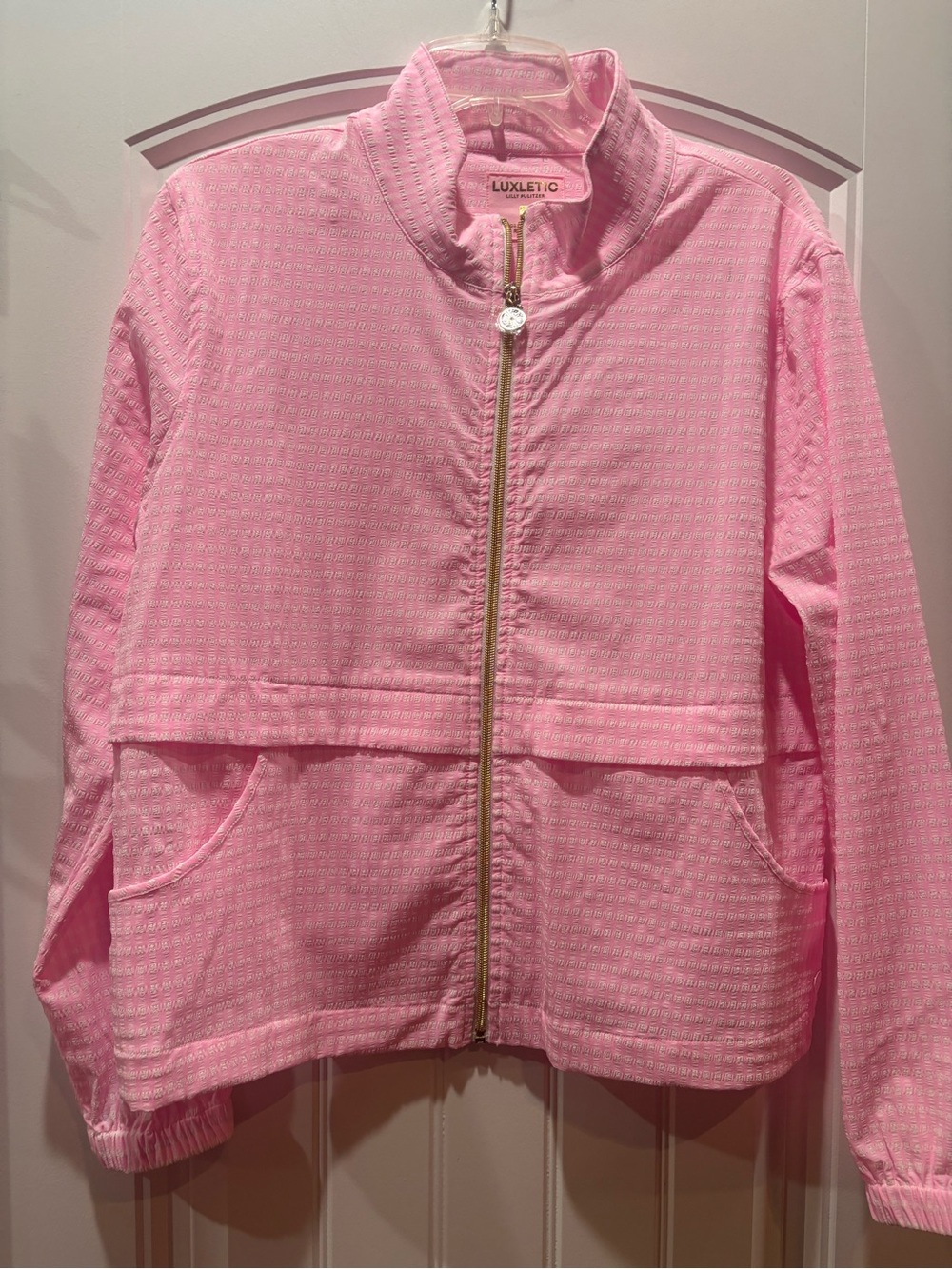 Lilly Pulitzer Pink Luxletic Textured Zip-Up Jacket